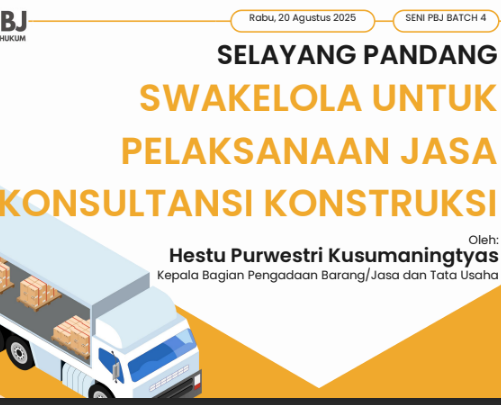 Cover Selayang Pandang Swakelola Untuk Pelaksanaan Jasa Konsultansi Konstruksi