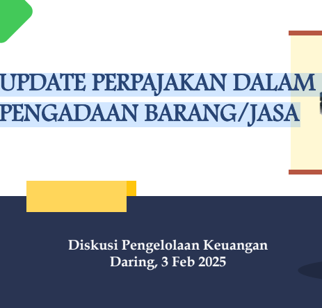 Cover Update Perpajakan Dalam Pengadaan Barang/Jasa