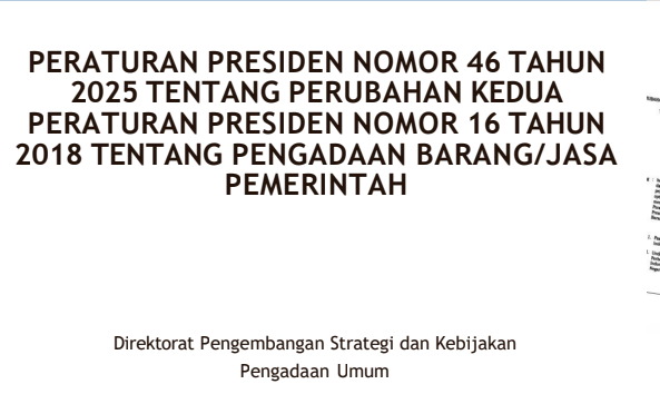 Cover Materi Paparan Perpres 46 tahun 2025