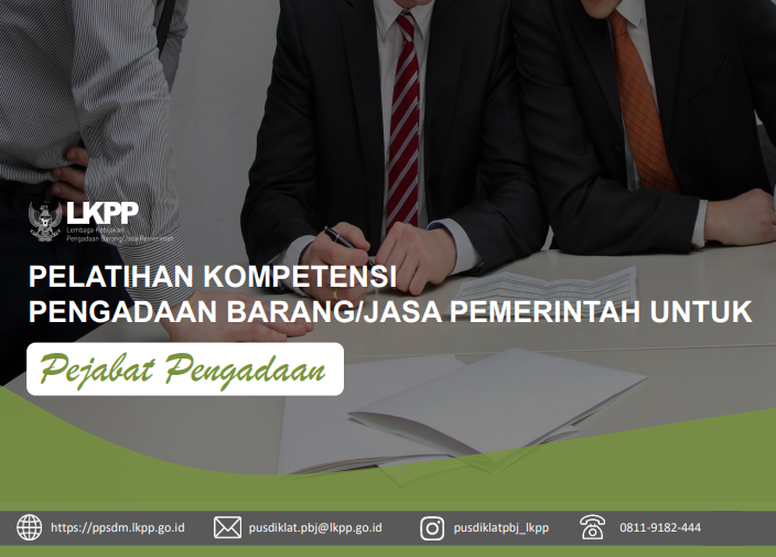 Cover Pelatihan Kompetensi Pengadaan Barang/Jasa Pemerintah Untuk Pejabat Pengadaan Dan Pengadaan Langsung
