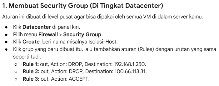 Cover Menggunakan Security Group di Proxmox