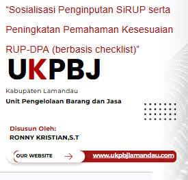 Cover Sosialisasi Penginputan SiRUP serta Peningkatan Pemahaman Kesesuaian RUP-DPA (berbasis checklist)